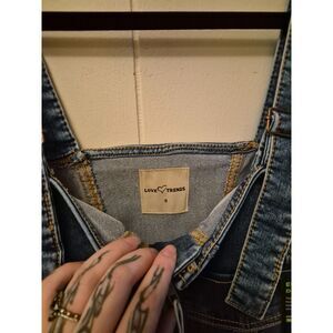 Love Trends Denim Corset Crop Top S Y2K Utility Cargo Vest